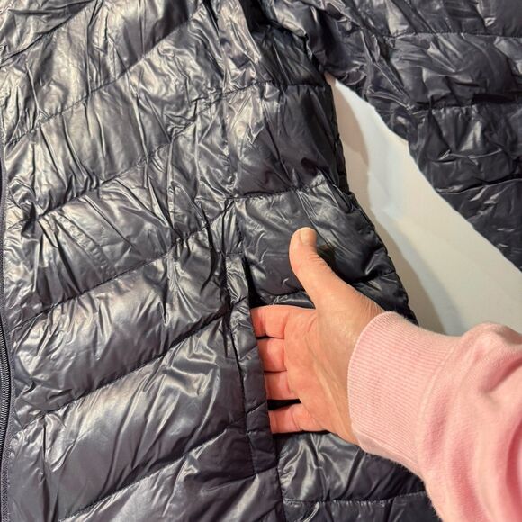 Calvin Klein Puffer Jacket Womens XXL Premium Down Long Packable Quilted Navy - Picture 6 of 13